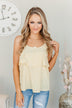Key To Happiness Tiered Tank Top- Soft Yellow