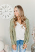 Lovely Life To Live Open Knit Cardigan- Sage