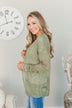 Lovely Life To Live Open Knit Cardigan- Sage