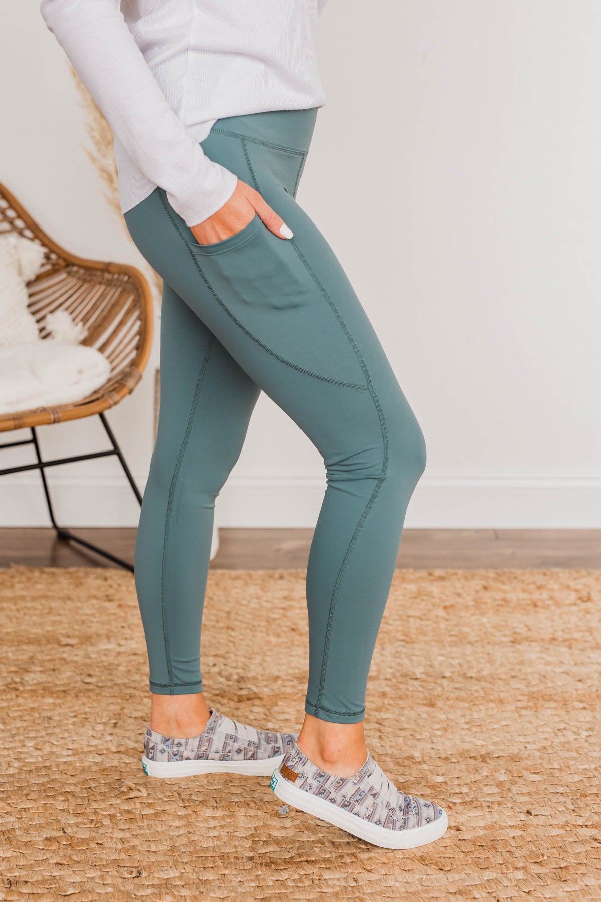 Pulse Basics Jump Right In Athleisure Leggings- Dark Teal