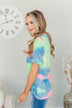 Enjoy The Little Things Tie Dye Top- Neon Yellow, Pink, & Blue