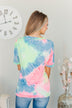 Enjoy The Little Things Tie Dye Top- Neon Yellow, Pink, & Blue