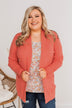Cloud Nine Waffle Knit Cardigan- Coral