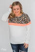 Cheerful in Leopard Color Block Top- Neon & Ivory