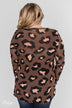 Leopard Print Long Sleeve Top- Brown