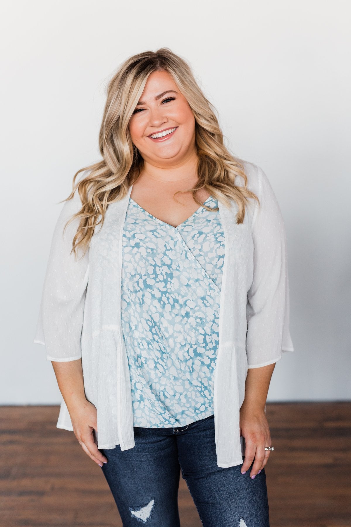 Find Your Purpose V-Neck Wrap Tank Top- Light Blue