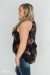 Beginning to Blossom Floral Tank Top - Black