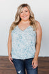 Find Your Purpose V-Neck Wrap Tank Top- Light Blue