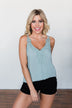 Take A Stand Crochet Tank Top- Slate Blue
