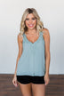 Take A Stand Crochet Tank Top- Slate Blue