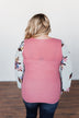 Proud To Be Me Waffle Knit Top- Mauve Pink & Light Blue