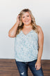 Find Your Purpose V-Neck Wrap Tank Top- Light Blue