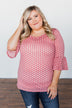 Season Of Love Polka Dot Top- Dusty Rose
