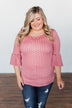Season Of Love Polka Dot Top- Dusty Rose