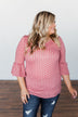 Season Of Love Polka Dot Top- Dusty Rose