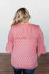 Season Of Love Polka Dot Top- Dusty Rose
