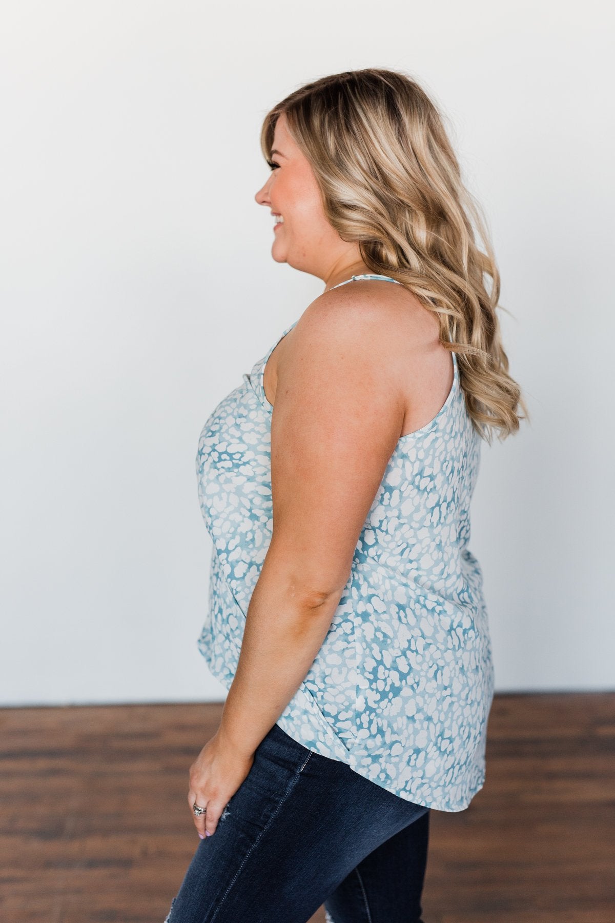 Find Your Purpose V-Neck Wrap Tank Top- Light Blue