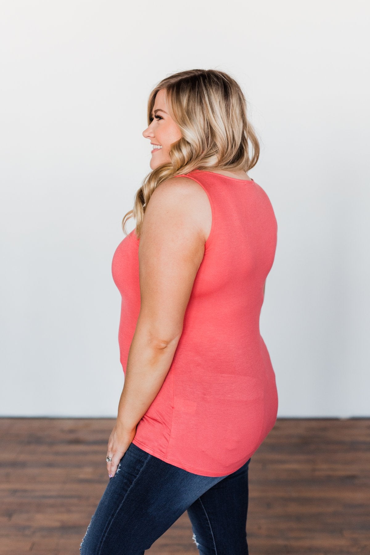 Places to Go Criss Cross Tank Top- Coral Orange