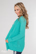 Welcoming To You Knitted Cardigan- Tiffany Blue