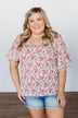In The Sunshine Floral Ruffle Top- Ivory