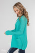 Welcoming To You Knitted Cardigan- Tiffany Blue