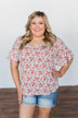 In The Sunshine Floral Ruffle Top- Ivory