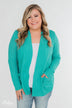 Welcoming To You Knitted Cardigan- Tiffany Blue