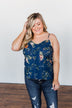 Take A Risk Floral Tank Top- Navy