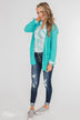 Welcoming To You Knitted Cardigan- Tiffany Blue