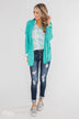 Welcoming To You Knitted Cardigan- Tiffany Blue