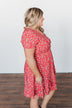 Spring Anticipation Floral Wrap Dress- Coral