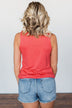 Places to Go Criss Cross Tank Top- Coral Orange