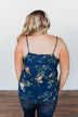 Take A Risk Floral Tank Top- Navy