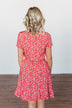 Spring Anticipation Floral Wrap Dress- Coral