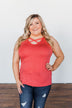 Places to Go Criss Cross Tank Top- Coral Orange