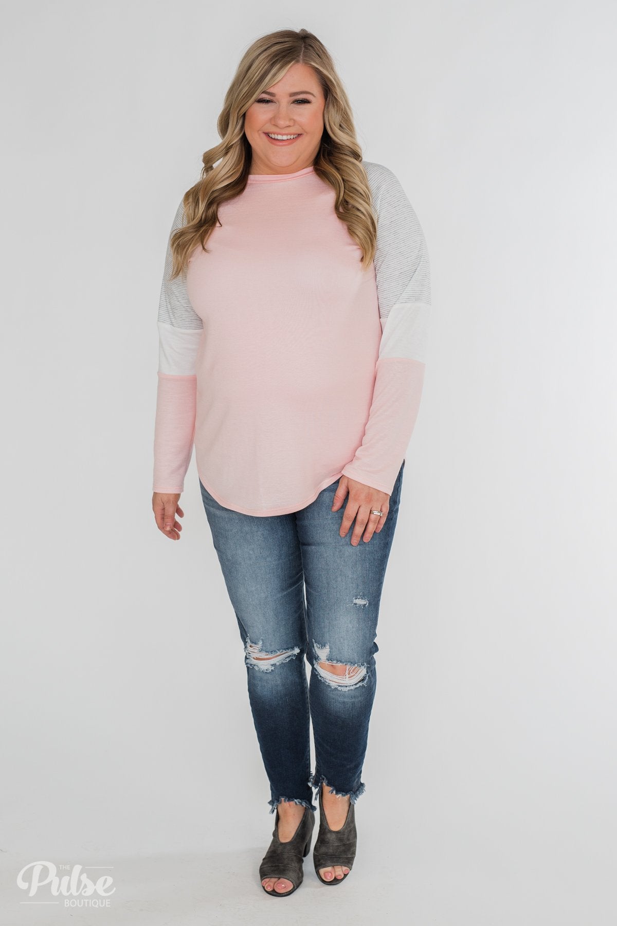Leave it to Me Color Block Sleeve Top- Pink