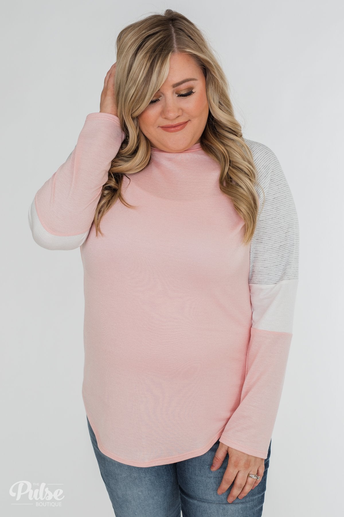 Leave it to Me Color Block Sleeve Top- Pink