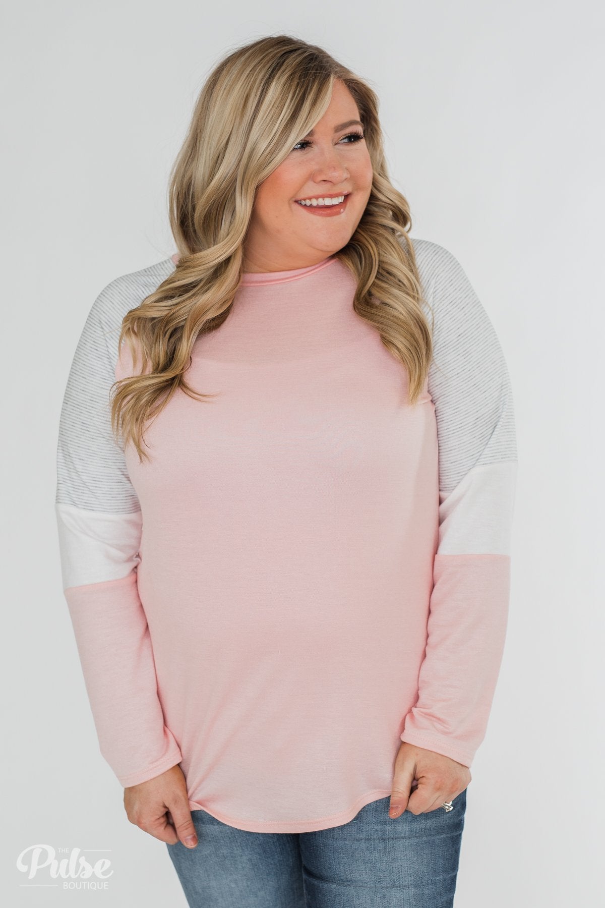 Leave it to Me Color Block Sleeve Top- Pink