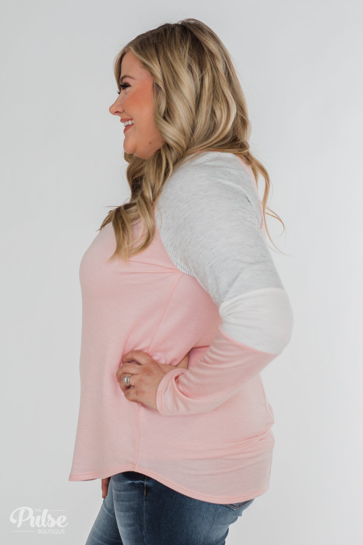 Leave it to Me Color Block Sleeve Top- Pink
