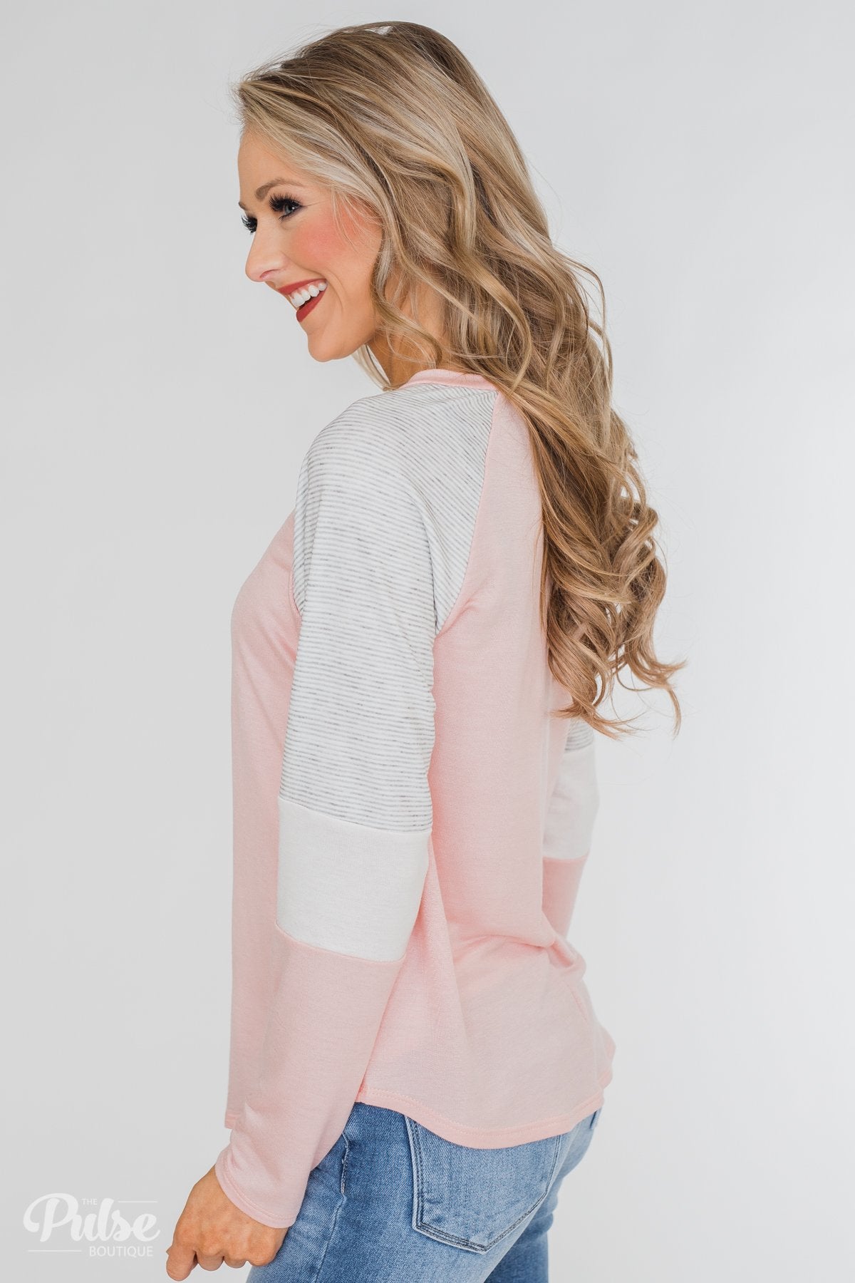 Leave it to Me Color Block Sleeve Top- Pink