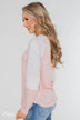 Leave it to Me Color Block Sleeve Top- Pink