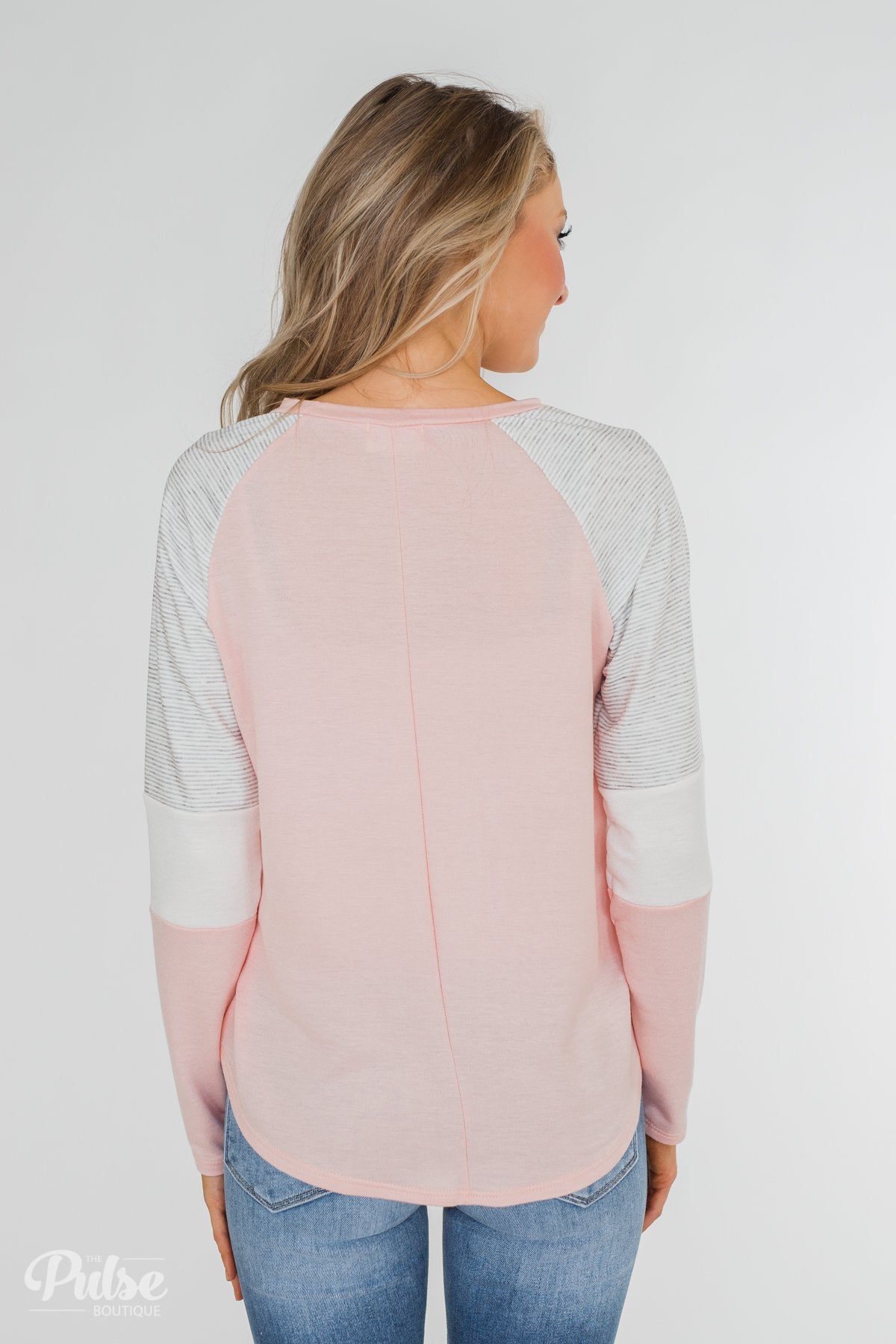 Leave it to Me Color Block Sleeve Top- Pink