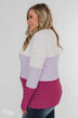 Take The Next Step Long Sleeve Color Block Top- Purple