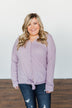 Thermal Button Knot Top- Lilac