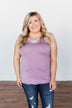 Places to Go Criss Cross Tank Top- Lavender