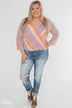 Outstanding Appearance Striped Wrap Top- Peach