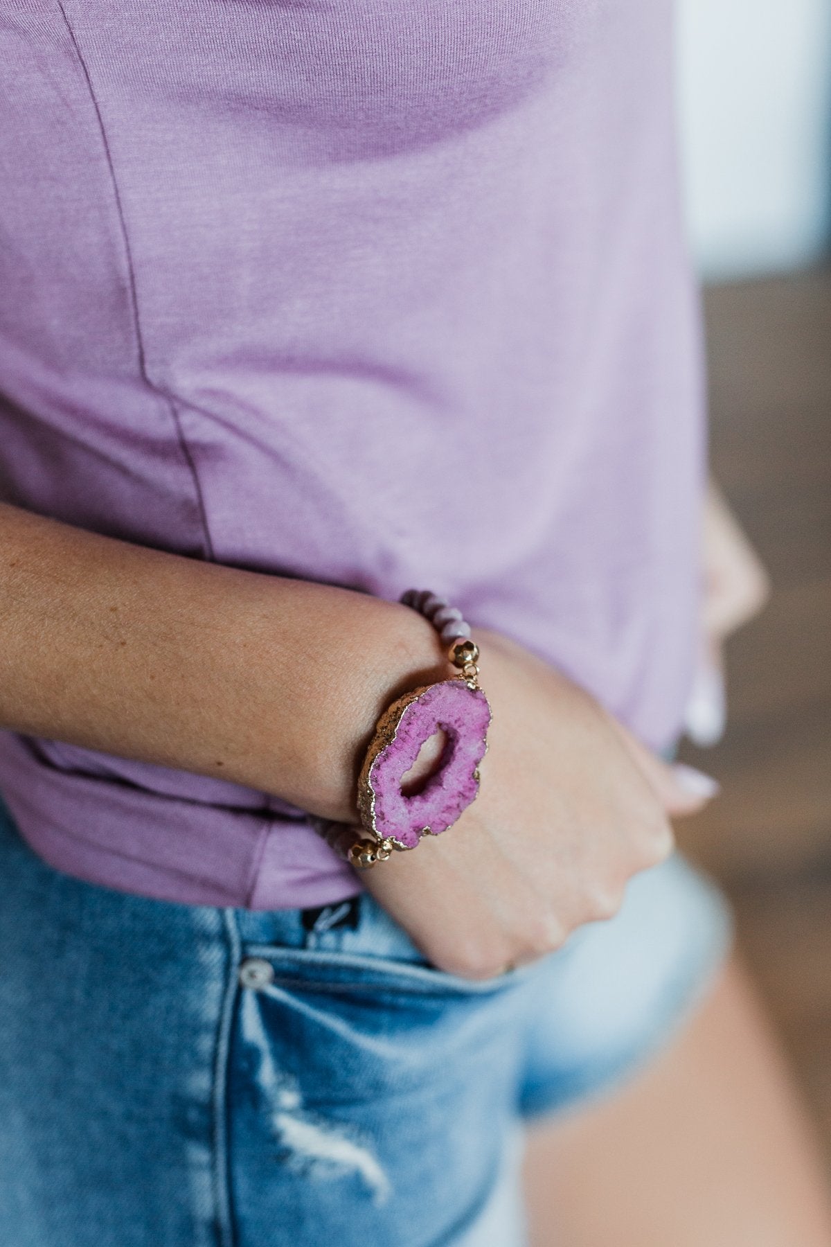 Single Geo Bracelet- Purple