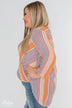 Outstanding Appearance Striped Wrap Top- Peach