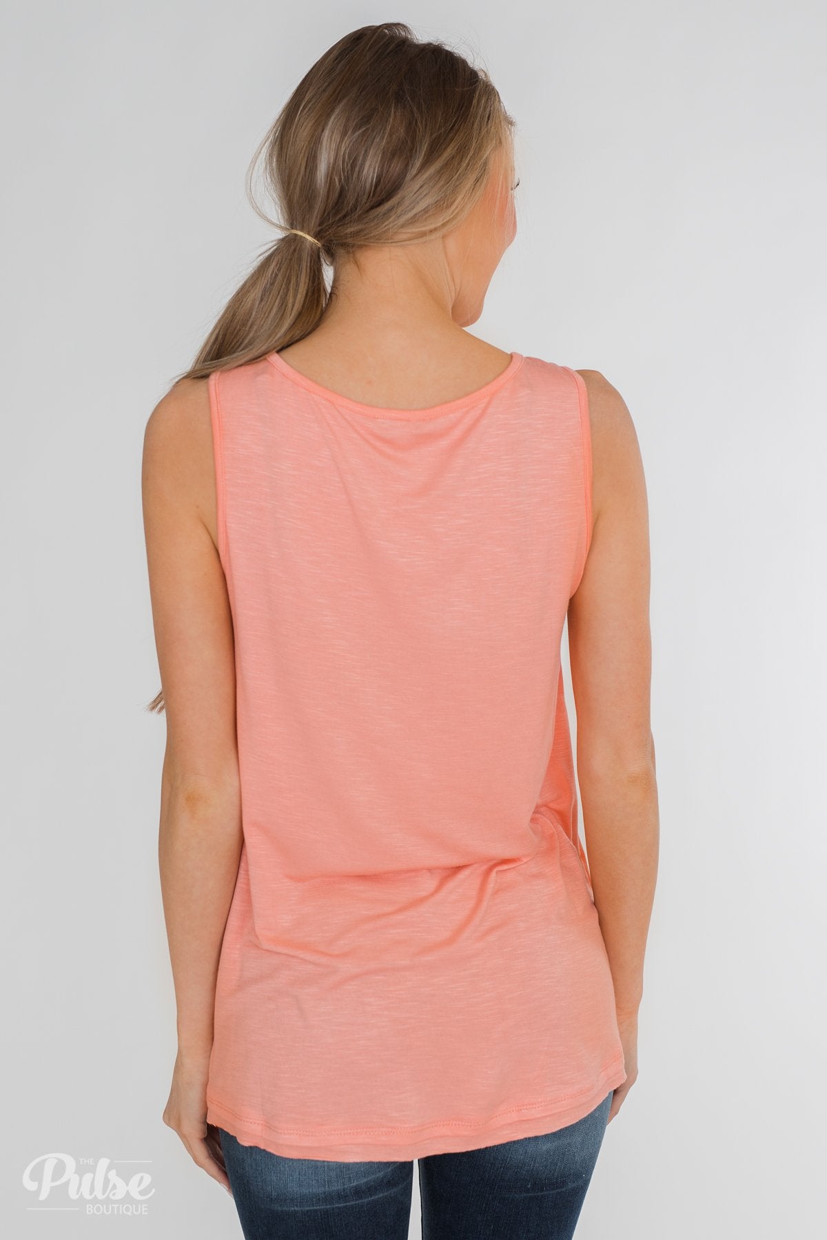 Fill My Days Lace Detailed Tank Top- Soft Coral