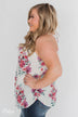 Embrace the Floral Halter Tank Top- Ivory